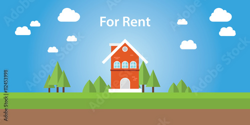for rent renting house with text