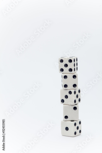Dice on the white background, Dice isolation
