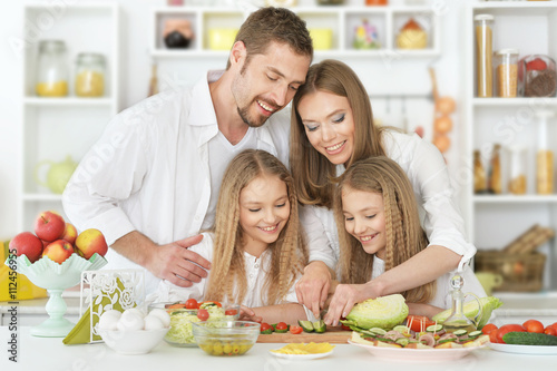 happy family at kitchen 