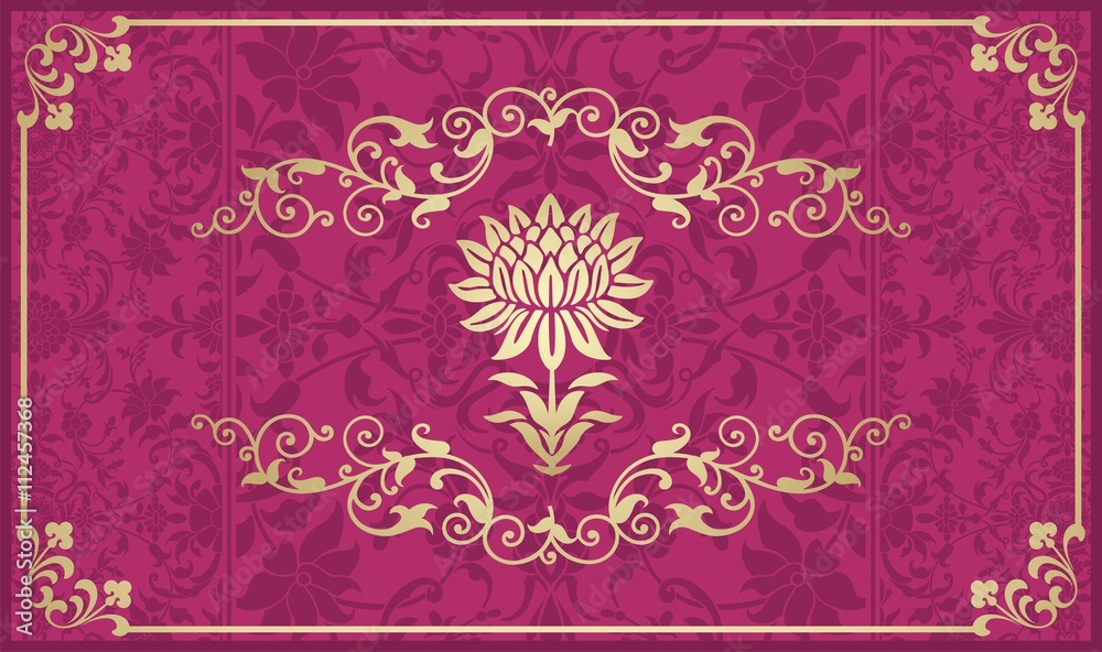 water lily, wedding card design, royal India water lily, wedding card design, royal India