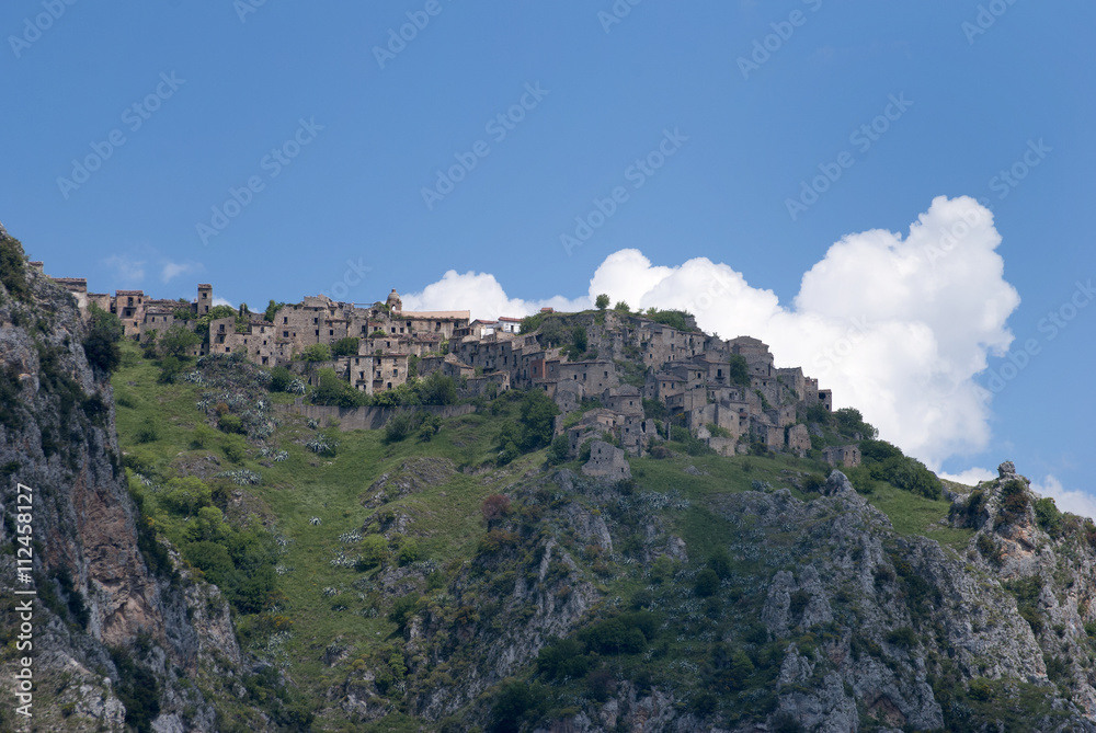 Fototapeta premium View ghost town Romagnano al Monte, Italy