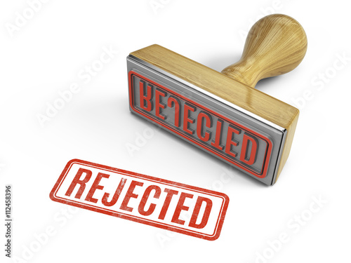 Rejected stamp isolated on white. 3d render