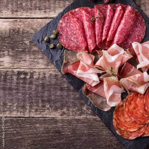 Traditional spanish tapas or italian antipasti photo