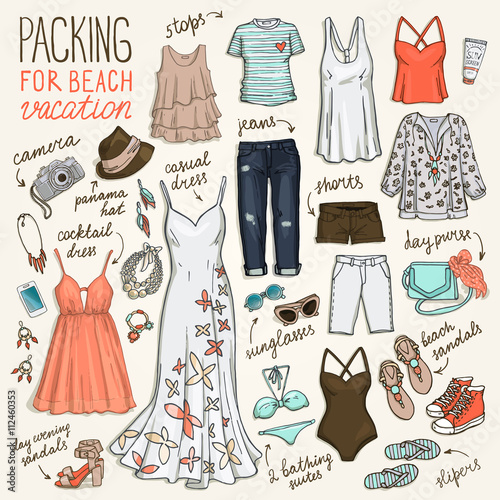 Summer travel luggage