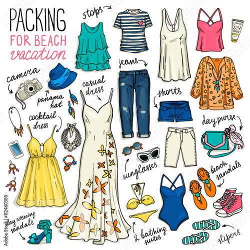 Summer travel luggage