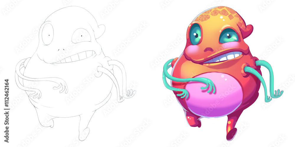 Coloring Book and Monster Creature Character Design Set 41 Cute Fat Running Gourd Creature Monster isolated on White Background Realistic Fantasy Cartoon Style Character Story Card Sticker Design
Coloring Book and Monster Creature Character Design Set 41 Cute Fat Running Gourd Creature Monster isolated on White Background Realistic Fantasy Cartoon Style Character Story Card Sticker Design