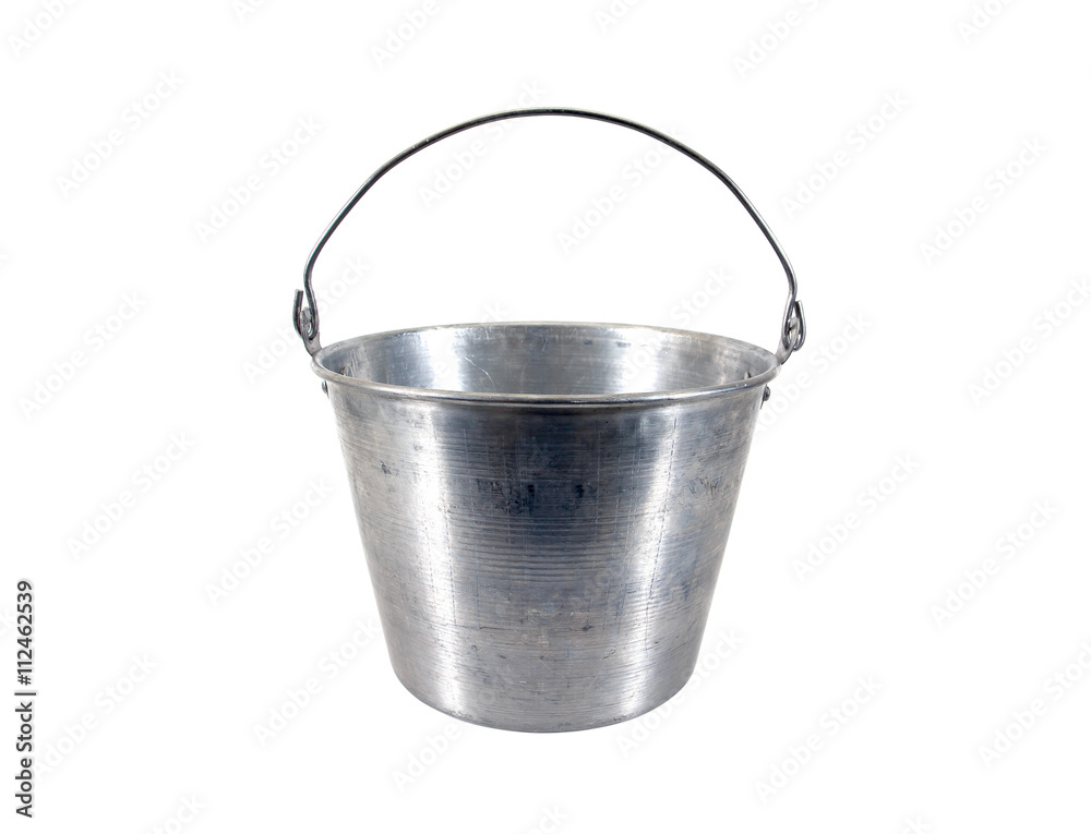 Metal ice bucket isolated on white background Metal ice bucket isolated on white background