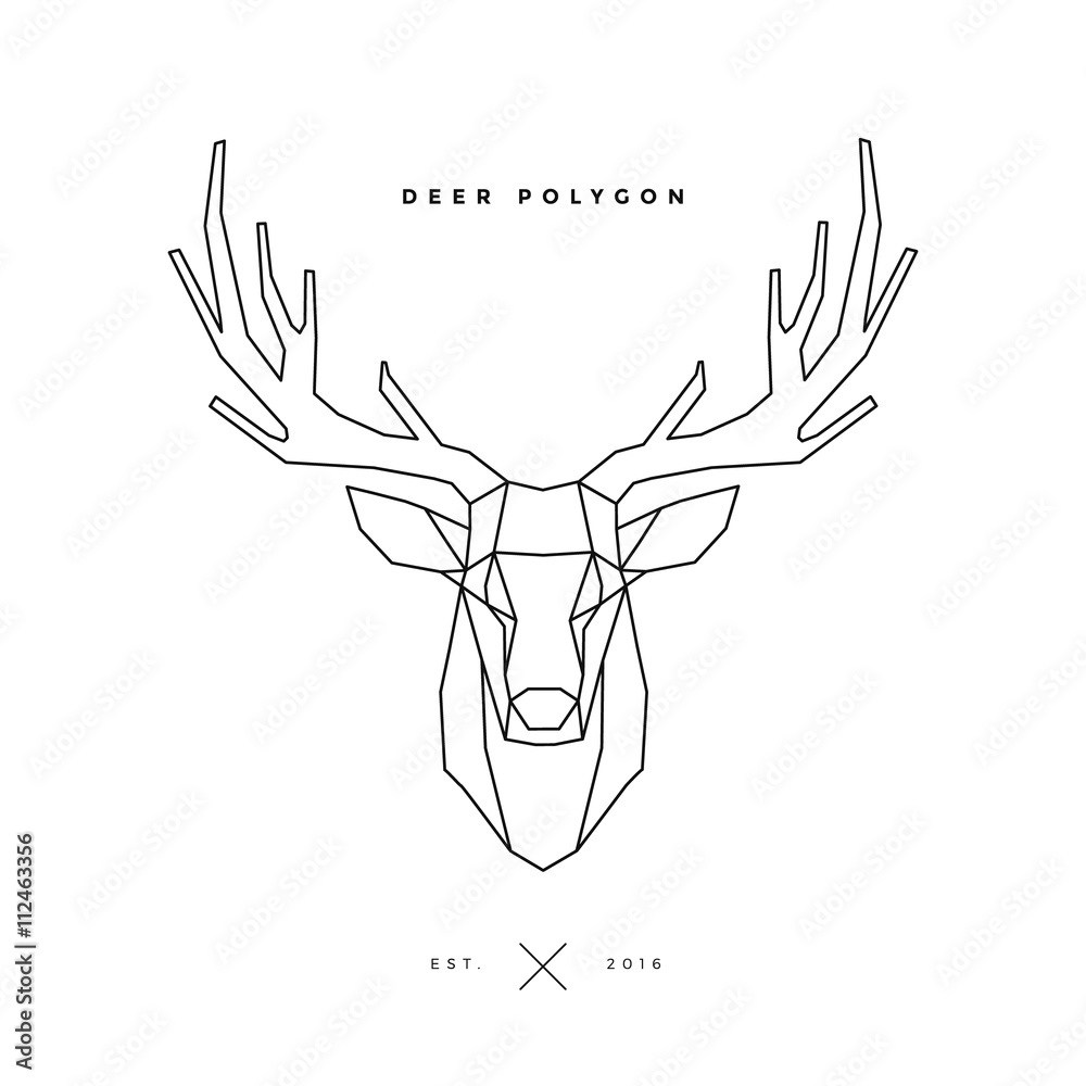Obraz premium deer frame on white