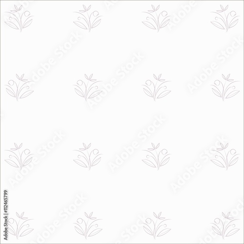 Violet floral texture on white, hand drawn, vector illustration