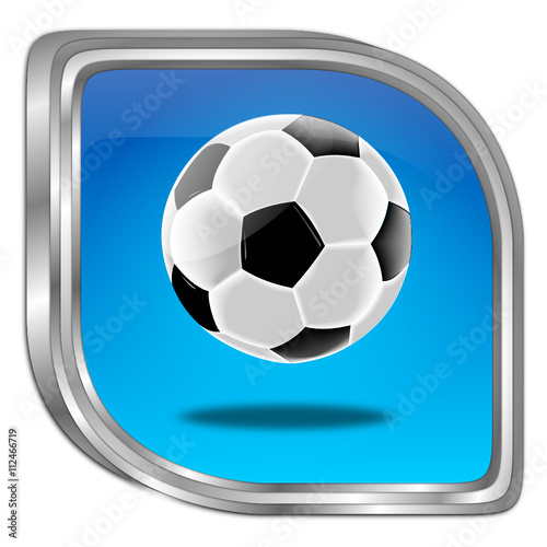 Button with Soccer ball - 3D illustration