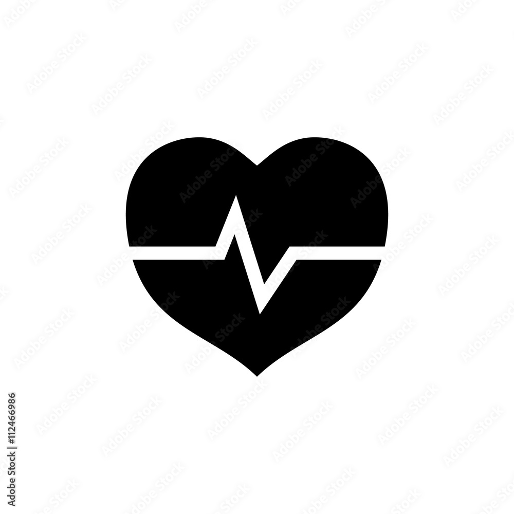 Heart beat pulse icon. Vector illustration Heart beat pulse icon. Vector illustration