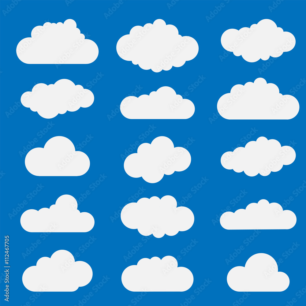 Collection of cloud icons Collection of cloud icons