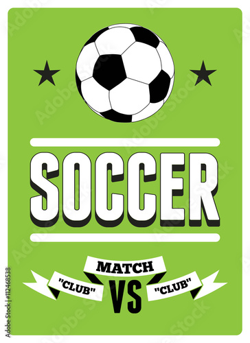 Soccer typographical vintage style poster. Retro vector illustration.