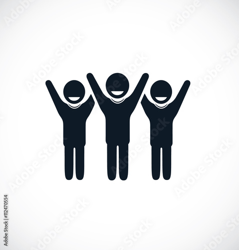 The icon of successful team. The concept of winning in the competitions. 
