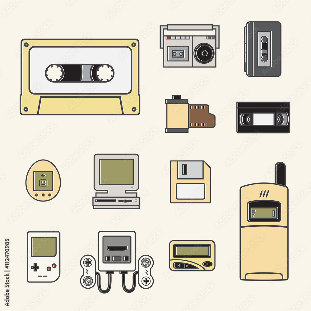 gadget of 90s icon Stock Vector