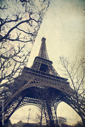Eiffel tower - vintage photo