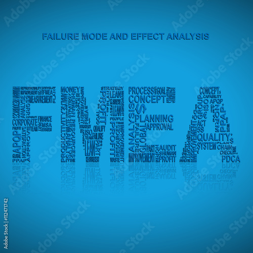Failure mode and effect analysis typography background