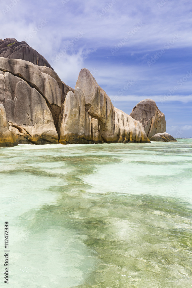 Lagoon And Coastline, La Digue, Seychelles