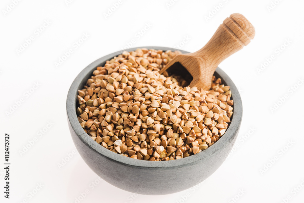 Buckwheat on a white background Buckwheat on a white background
