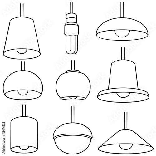 vector set of ceiling lamp
