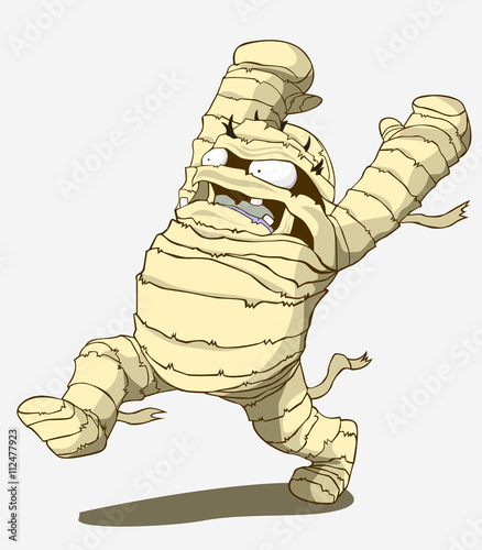 Mummy Character vector and illustration. Monster in Halloween night