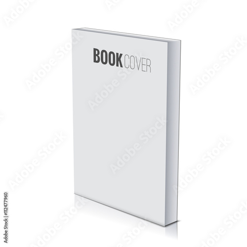 3d Book cover paperback page document template, blank isolated on white