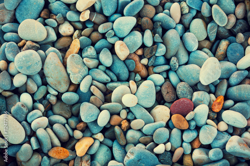 Obraz na plátne Natural vintage colorful pebbles background