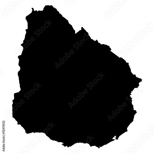 Uruguay black map on white background vector