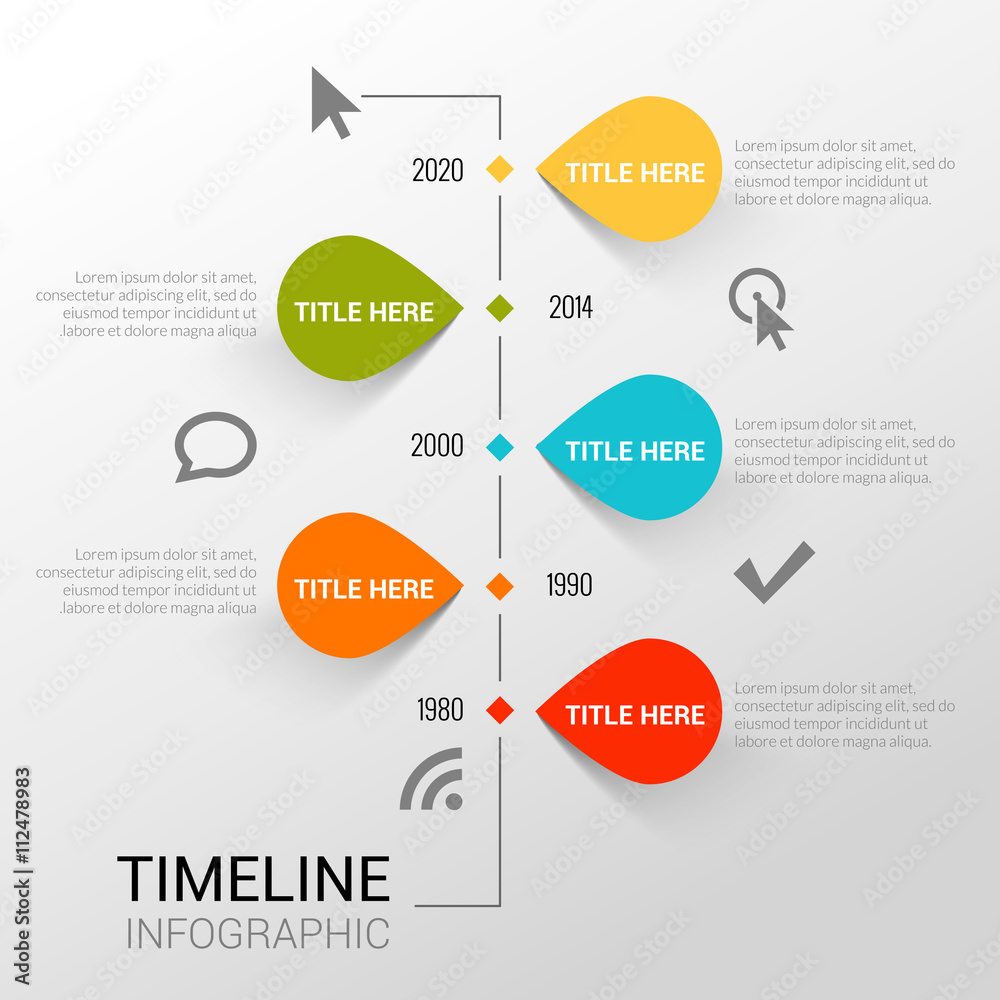 Fototapeta premium Infographic template witn timeline report, points and icons