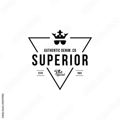 Vintage denim jeans frame logo. Classical Clothing line label.