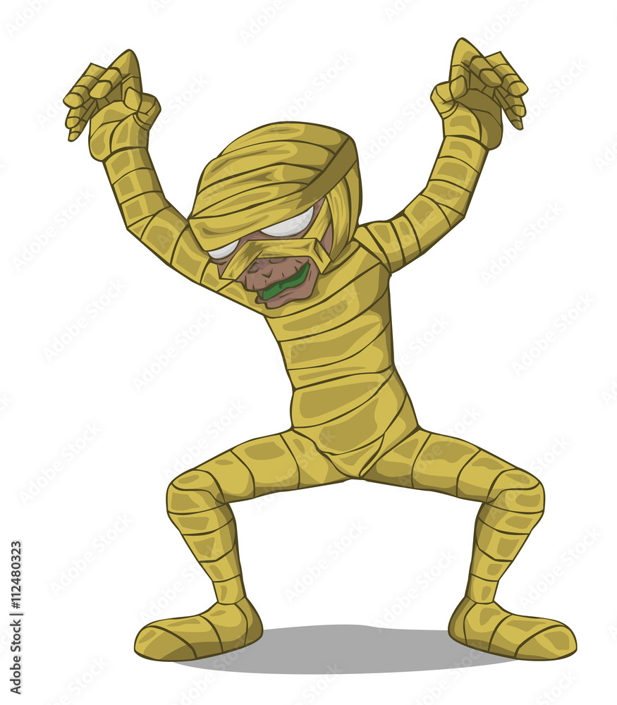 Mummy Character vector and illustration. Monster in Halloween night Mummy Character vector and illustration. Monster in Halloween night