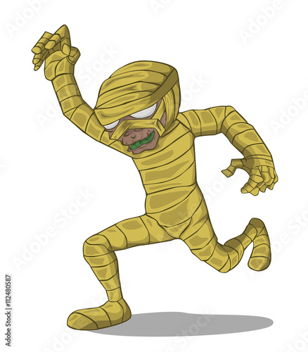 Mummy Character vector and illustration. Monster in Halloween night