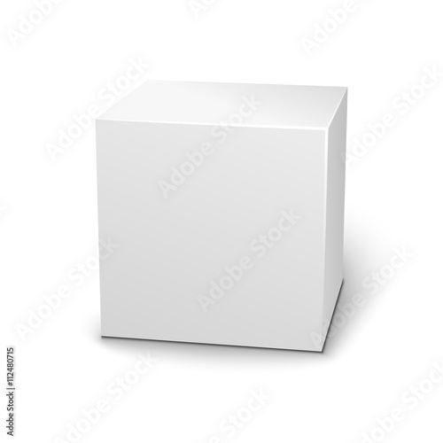 Blank 3D box on white background with shadow © kolonko