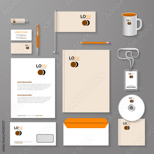 Abstract empty corporate identity template. Vector company style for brandbook and guideline