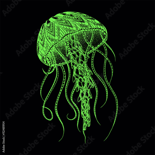 Vector hand drawn jellyfish doodle illustration design