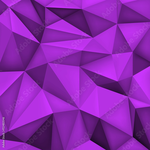 Low polygon shapes background, triangles mosaic, vector design, creative background, templates design, purple wallpaper