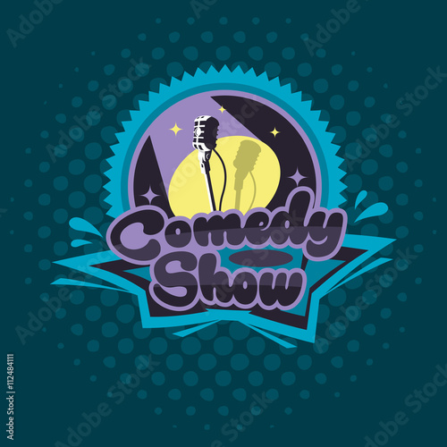 Comedy Show Concept. Emblem Template. Vector Illustration.
