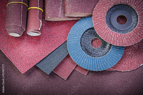 Stack of abrasive tools on polishing sheet