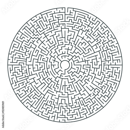 Abstract vector round maze of high complexity