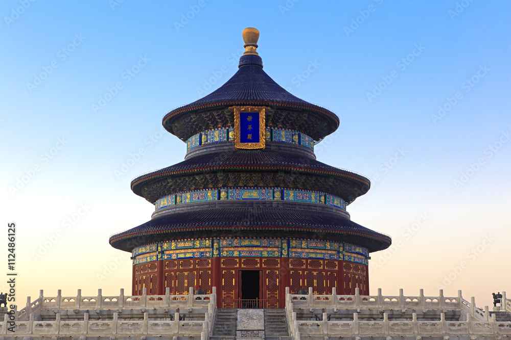 Temple of Heaven at dusk in Beijing, China.