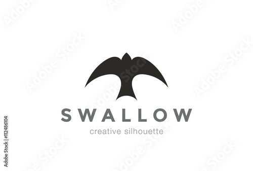 Swallow Logo abstract silhouette vector bird Logotype icon