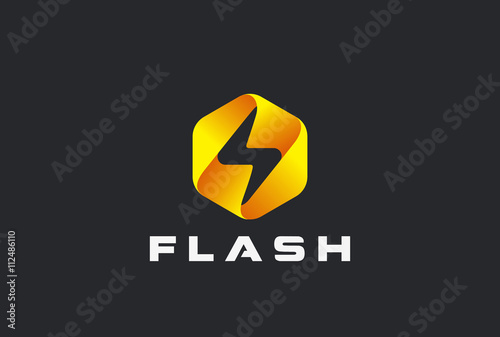 Flash Logo vector Lighting bolt Thunder Power Fast Speed icon