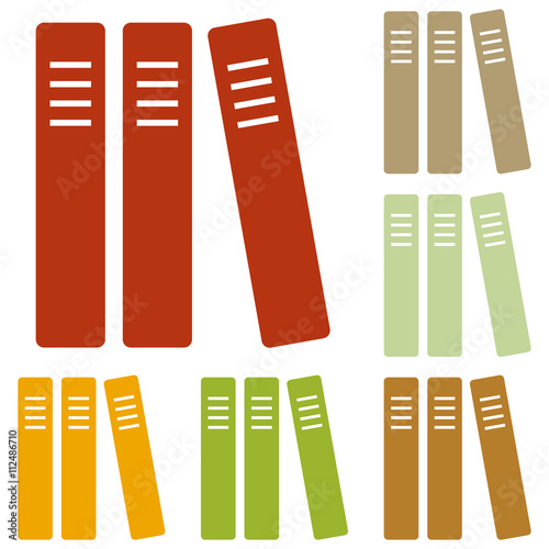 Row of binders, office folders icon