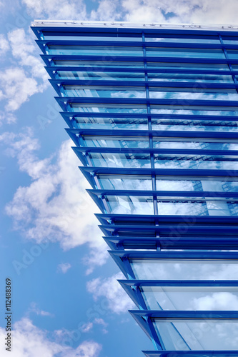 Part of modern blue constru...