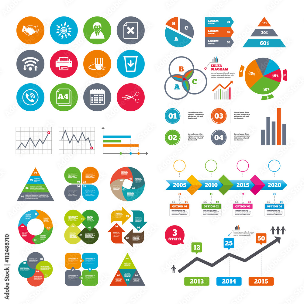 Office, documents and business icons. Office, documents and business icons.