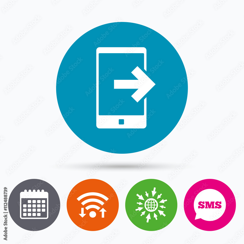 Outcoming call sign icon. Smartphone symbol. Outcoming call sign icon. Smartphone symbol.