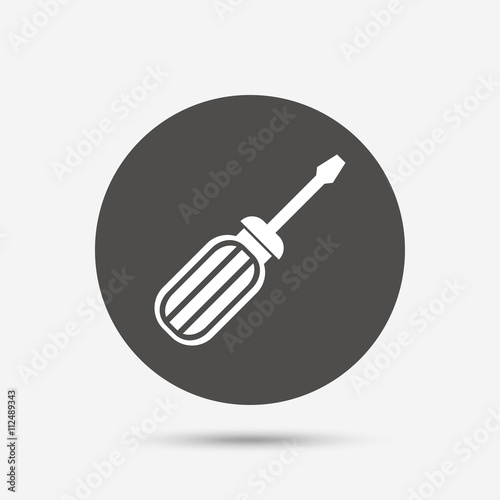 Screwdriver tool sign icon. Fix it symbol.