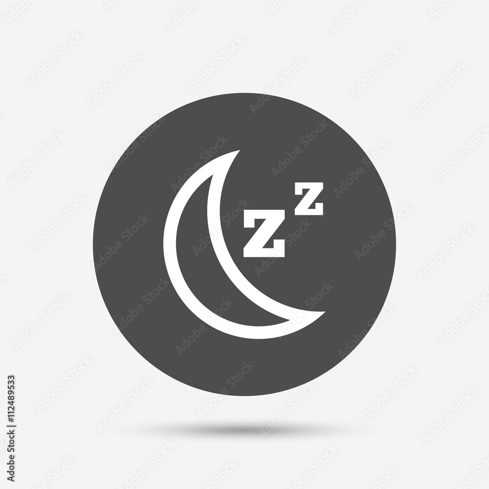 Sleep sign icon. Moon with zzz button. Sleep sign icon. Moon with zzz button.