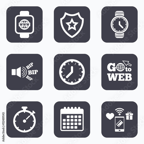 Smart watch. Mechanical clock time and timer.