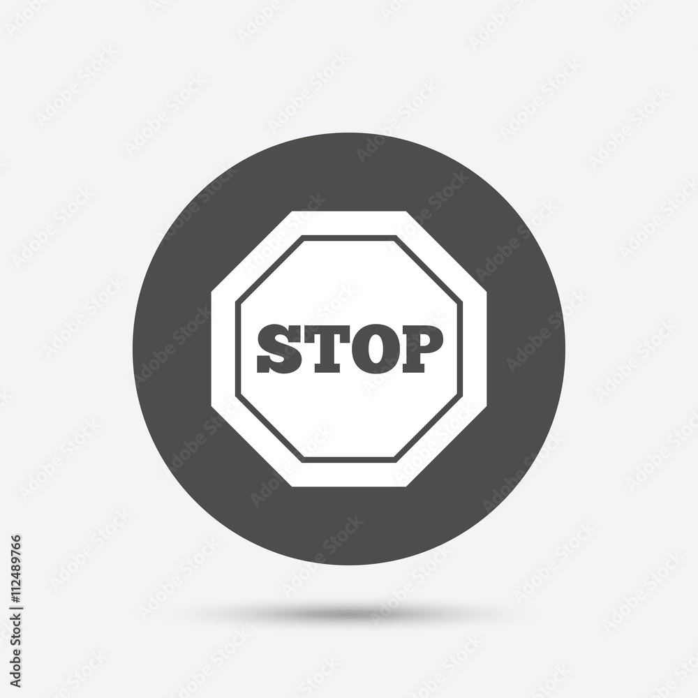 Traffic stop sign icon. Caution symbol. Traffic stop sign icon. Caution symbol.
